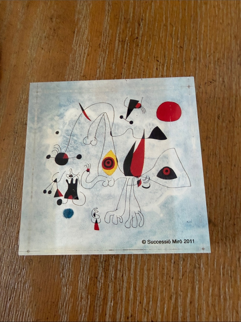 Successió Miró Abstract Art Paper weight women and birds at sunrise